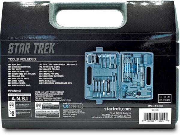 Star Trek: The Next Generation 100-Piece Engineering Field Kit Tool Set | Handy Gadgets Include Screwdrivers, Utility Knife, Wire Cutter, Metal Prybars, And More | Survival Tools, Camping Accessories - Image 3