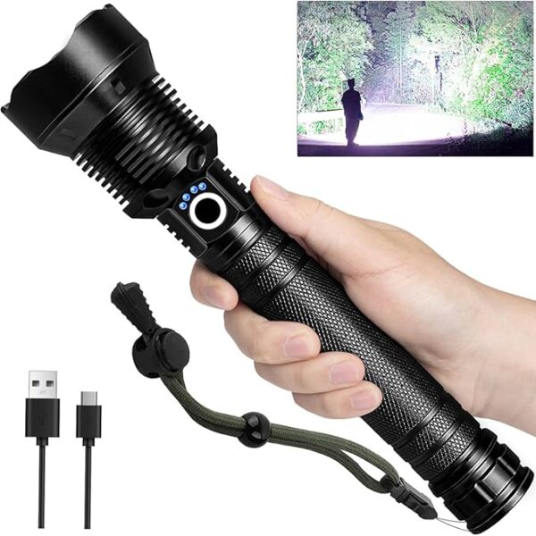 Rechargeable Flashlights 990,000 High Lumens, Super Bright LED Flashlight Powerful with 10000É±Ah Capacity, 5 Modes Waterproof Flashlight Handheld Flash Lights for Home Camping Emergencies - Image 2