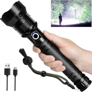 Rechargeable Flashlights 990,000 High Lumens, Super Bright LED Flashlight Powerful with 10000É±Ah Capacity, 5 Modes Waterproof Flashlight Handheld Flash Lights for Home Camping Emergencies