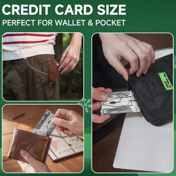 NexTool Folding Credit Card Multitool Wallet Multi Tool, 20 in 1 Stainless Steel Wallet Tool Card with Pliers, Knife, Bottle Opener,Hexagon Spanner, Compact, Lightweight EDC Tools,Gifts for Men Unique - Image 4