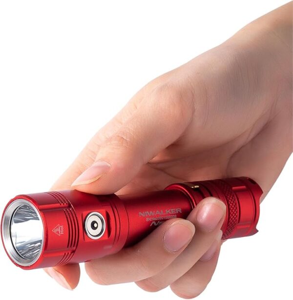 NS2 Magnetic Rechargeable Flashlight 2500 High Lumens Super Bright, LED Tactical Flashlights, Powered EDC Flashlight Waterproof, for Camping,Emergency, Outdoor, Rescue, Inspection (Red) - Image 3