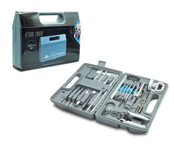 Star Trek: The Next Generation 100-Piece Engineering Field Kit Tool Set | Handy Gadgets Include Screwdrivers, Utility Knife, Wire Cutter, Metal Prybars, And More | Survival Tools, Camping Accessories