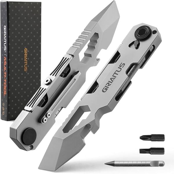 EDC Pry Bar Multitool with Bi-Directional Ratchet Screwdriver & Everlasting Pen, Wrenches, Crowbar, Bottle and Box Openers - Your Versatile Companion for Everyday Carry and Camping Accessories - Image 2