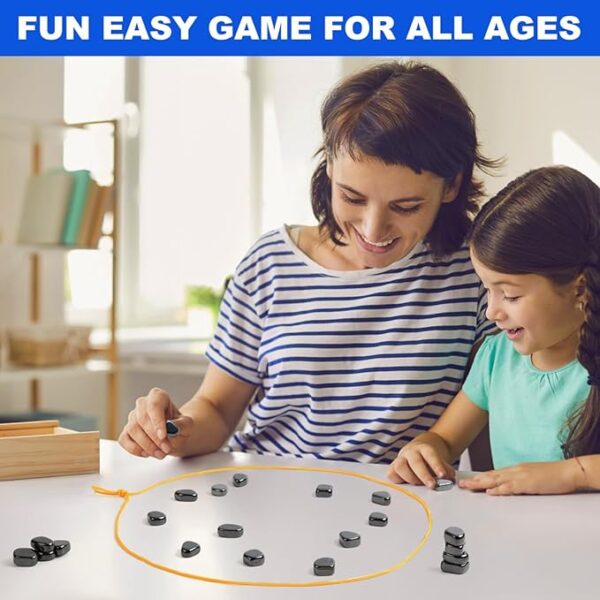 Magnetic Chess Set with 32 Travel-Stones, 3 String & Portable Storage Bag, Strategy Board Game for Family Game Night, Indoor Outdoor Use for Kids Adults (Age 9+) - Image 4