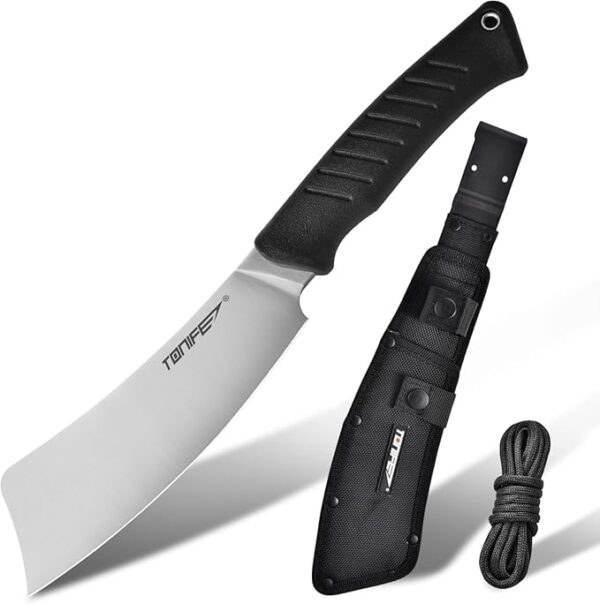 TONIFE Hercules Full Tang Knife Fixed Blade Knife with Sheath and Paracord, Bushcraft with 8Cr14MoV Chopping Blade for Outdoor Camping Survival - Image 2