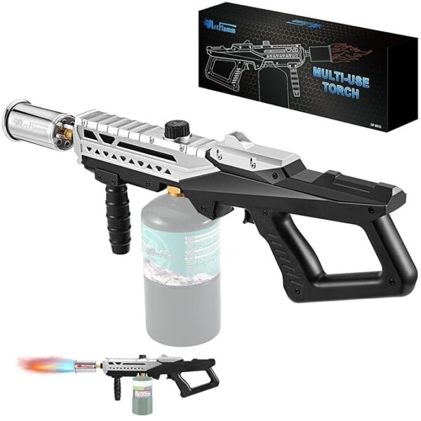 Propane Torch Gun â Powerful Grill & Cooking Torch max. 800,000 BTUs â Culinary Torch Sous Vide â Adjustable Flamethrower for BBQ, Campfire, Charcoal Wood Grills Lighter(Tank Not Included)