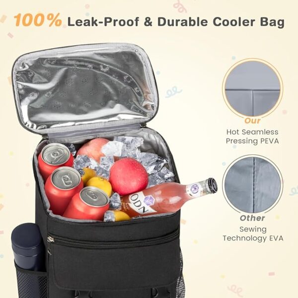 Cooler Backpack Soft Insulated Leak Proof 30/40/50/54 Cans Insulated Backpack Cooler Portable Picnic Camping Beach Hiking BBQ Lunch Backpack for Men and Women - Image 3