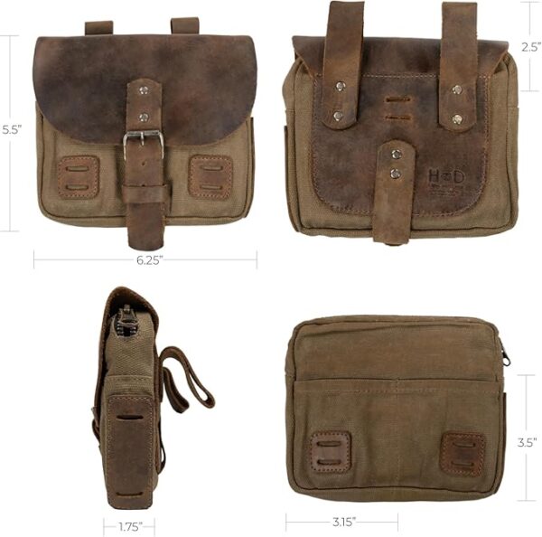 Hide & Drink, Survival Camping Pouch, Belt Loop, Rustic and Handy Tool Bag, Weather Resistant Outdoor Accessories, Traveling Essentials, Waxed Canvas, Handmade - Image 6