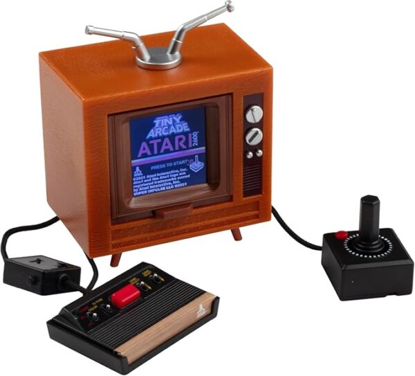 Tiny Arcade Atari 2600 3.5" Mini Retro Game - Playable Console & TV w/ Real Gameplay & Sound-10 Classic Video Games: Pac-Man, Breakout, &More(Ages 8+) - Image 2