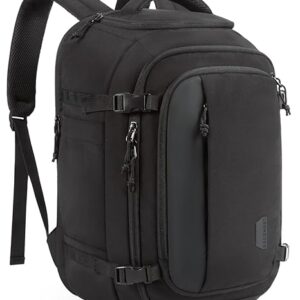 BAGSMART Travel Backpack Carry on Flight Approved, 30L Lightweight Backpack Fits 17.3 Inch Laptop for Men Women, Water Resistant Personal Item Travel Bag with USB Charging Port, Black