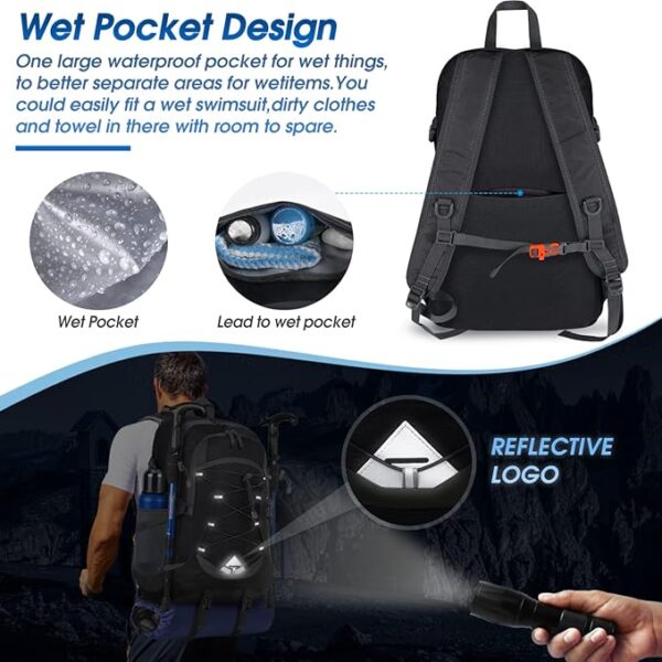 IGOLUMON Hiking Backpack 40L Packable Lightweight Camping Backpack Men Women Waterproof Hiking Daypack Outdoor Travel Daypack - Image 5