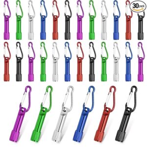 30 Pack Mini Keychain Flashlights Bulk, Ultra-Bright LED Metal Carabiner Clip Lights,Compact Emergency Lights for Camping, Hiking, Cycling, Survival Kits(30)
