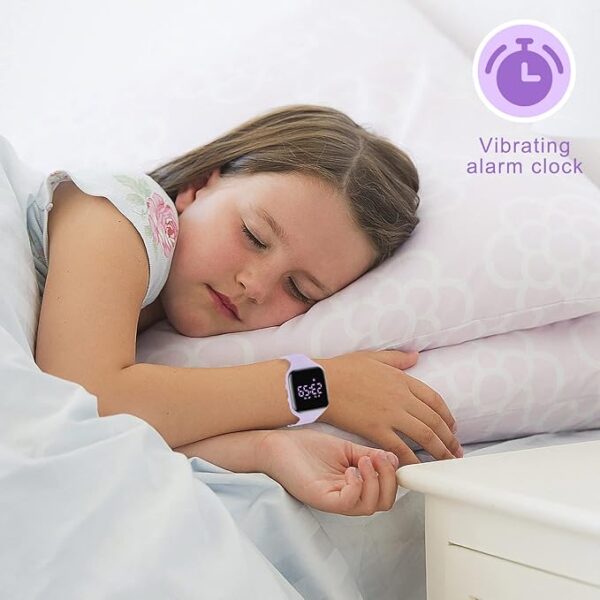 Kids Watches for Girls Boys Digital Sport Watch with Step Counter Pedometer Vibration Alarm Clock, No App Waterproof Fitness Tracker Kids Watch Boys Girls Teens Students Ages 5-16 - Image 7
