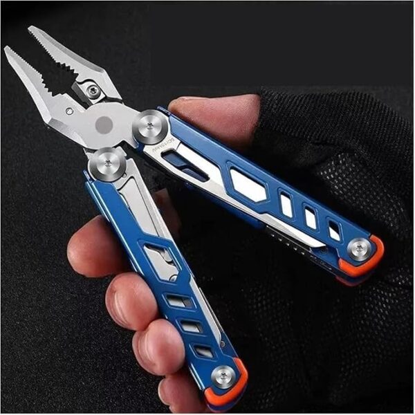 Multi Functional Stainless Steel Outdoor Emergency Knife Shear Combination Pointed Nose Camping Hiking Pliers(Blue) - Image 5
