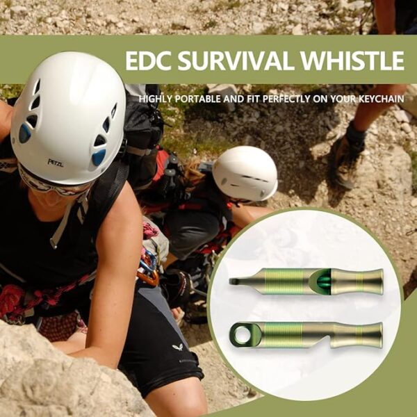 Emergency Whistle Survival Loud, Titanium Outdoor Safety Whistle Survival Shrill Loud Blast with Paracord for Kayak, Life Vest, Jacket, Boating, Fishing,Camping, Hiking, Hunting, Coyote - Image 4