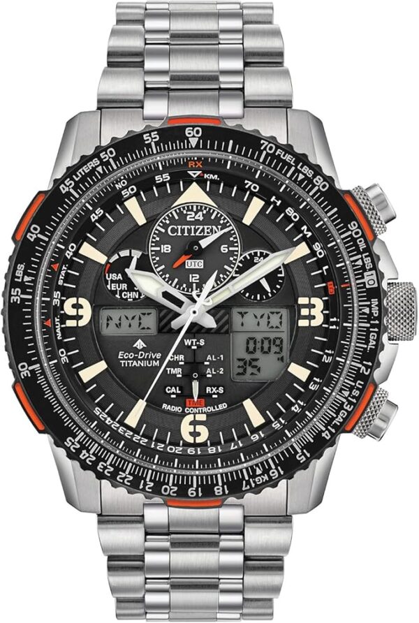 Citizen Men's Promaster Air Skyhawk Eco-Drive Super Titaniumâ¢ Watch, Atomic Timkeeping Technology, Power Reserve Indicator, Luminous, Anti-Reflective Crystal, 45mm (Model: JY8108-53E) - Image 2
