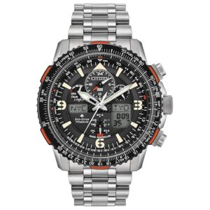 Citizen Men's Promaster Air Skyhawk Eco-Drive Super Titaniumâ¢ Watch, Atomic Timkeeping Technology, Power Reserve Indicator, Luminous, Anti-Reflective Crystal, 45mm (Model: JY8108-53E)