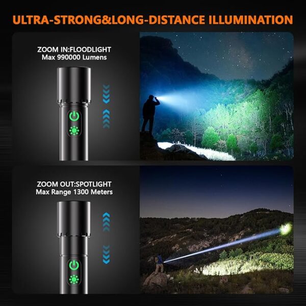 Rechargeable Flashlights High Lumens,Super Bright Led Flashlight,2000 Lumen Magnetic Flash Lights with 9 Modes,Waterproof,Powerful Handheld Flashlights for Home,Emergencies,Hiking,Camping Essentials - Image 9