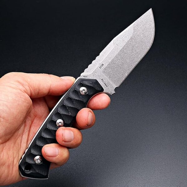 Sanrenmu Fixed Blade Knife with Sheath Full Tang 3.86â 8CR13MOV Blade EDC Outdoor Knife for Camping Survival Hiking (Black+White) - Image 4