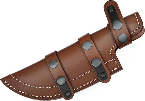 Ottoza Handmade Leather Knife Sheath - Right Hand Tracker - Bushcraft, Hunting & Survival Knife Sheath - Horizontal Carry Dark Brown Top Grain Leather No:99 - Image 2