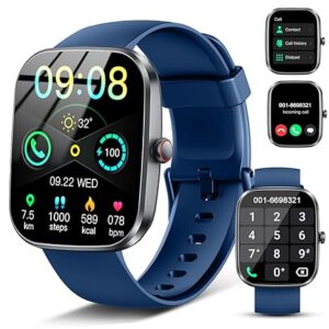Smart Watch(Answer/Make Call), 1.91" Smartwatch for Men Women, New Fitness Watch with 110+ Sport Modes, Fitness Activity Tracke with Pedometer/Sleep Monitor//IP68 Waterproof, for Android iOS, Blue