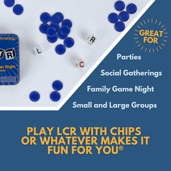 LCRÂ® Left Center Rightâ¢ Dice Game - Blue Tin - Image 4