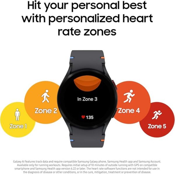 Samsung Galaxy Watch FE 40mm Bluetooth AI Smartwatch w/Fitness Tracking, BIA Sensor, Personalized HR Zones, Heart Rate Tracker, Sleep Monitor, 2024, Black [US Version, 1Yr Manufacturer Warranty] - Image 6
