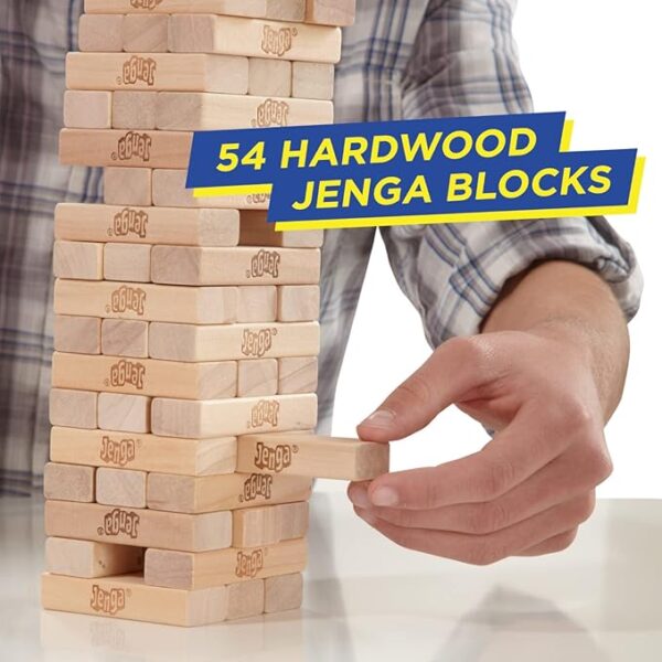 Jenga Game | The Original Wood Block Game with Genuine Hardwood Blocks | Stacking Tower Game | Ages 6+ | 1 or More Players | Party Games for Kids | Family Games - Image 4