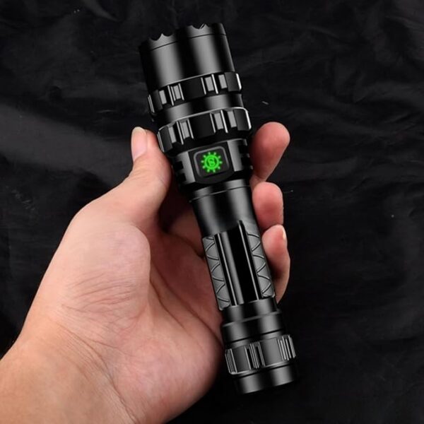 1600 Lumens Tactical Flashlight, Rechargeable LED Flashlight with Pressure Switch for Hiking, Camping, Fishing Emergency, 5 Lighting Modes 656 FT Lighting Range IP-6 Waterproof - Image 3