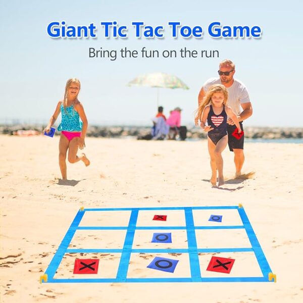 CWLAKON Outdoor Giant Tic Tac Toe Bean Bag Toss Games for Kids Adults Family, Large Outside Lawn Yard Backyard Carnival Field Day Game, Beach Picnic Camping Birthday Party Family Reunion Games - Image 4