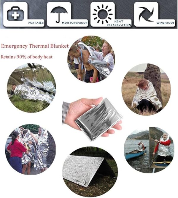 XUANLAN Emergency Survival Kit 13 in 1, Outdoor Survival Gear Tool with Survival Bracelet, Fire Starter, Whistle, Wood Cutter, Water Bottle Clip, Pen (Survival Kit 2) - Image 5