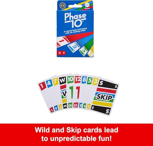 Mattel Games Phase 10 Card Game with 108 Cards, Great Game for Kids, Family or Adult Game Night, Ages 7 Years and Older - Image 6