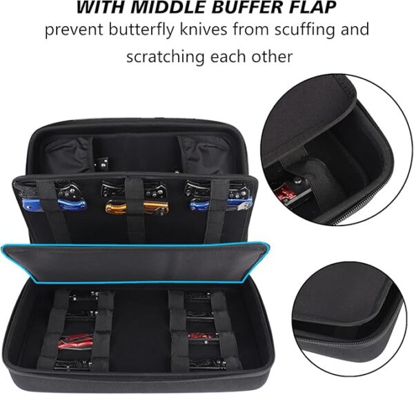 Knife Display Case,Pocket Knife Display Case,Knife Case Storage Box,Knife Holder with 42+ Slots,Folding Knive Sheath Bag Collection Carrier for Tactical Survival Knife,Outdoor,Kitchen,EDC Mini Knife - Image 5