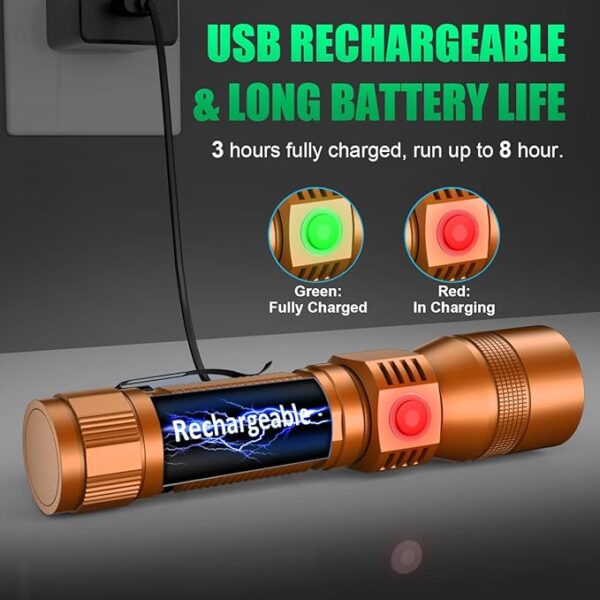 Black Light Flashlights, 3-in-1 UV Flashlight with Magnetic Base, COB Tactical Rechargeable Flashlight, High Lumens 7 Modes LED Flashlight for Pet Urine Detection Emergencies, Camping - Image 6