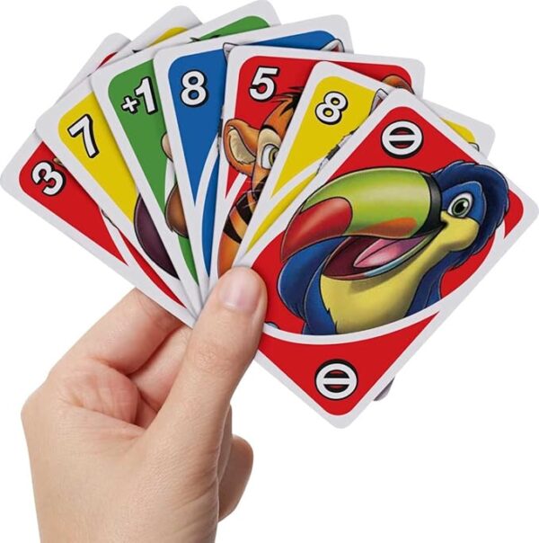 Mattel Games UNO Junior Card Game for Kids with Simple Rules, Levels of Play & Animal Matching for 2 to 4 Players - Image 6