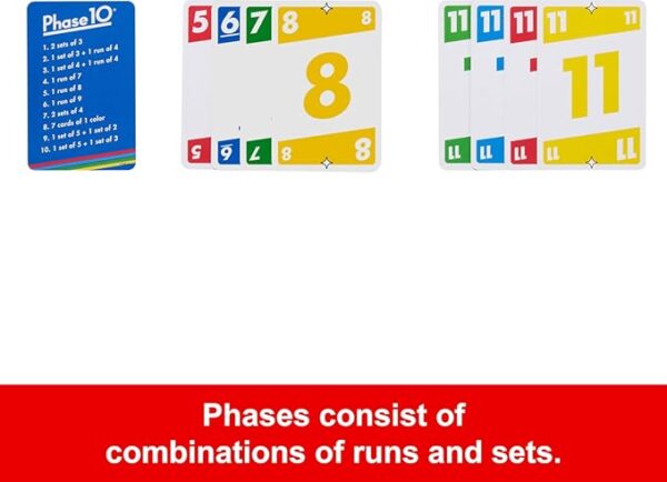 Mattel Games Phase 10 Card Game with 108 Cards, Great Game for Kids, Family or Adult Game Night, Ages 7 Years and Older - Image 5