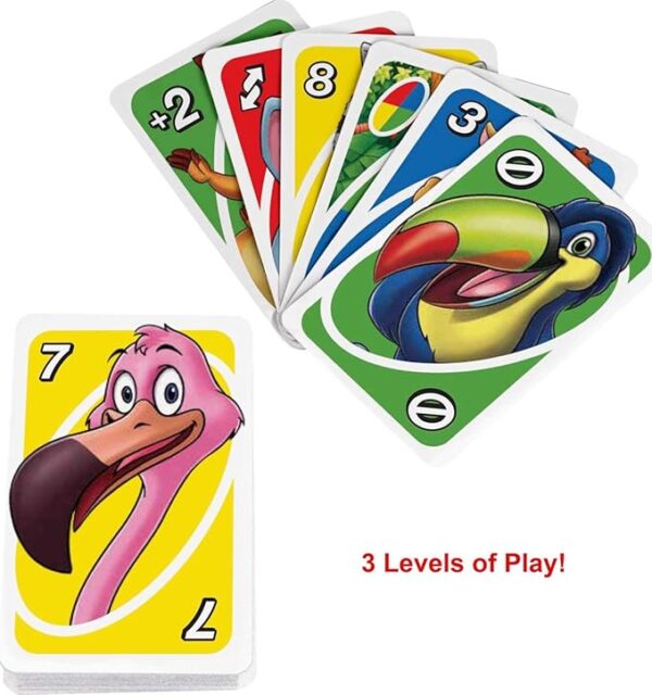 Mattel Games UNO Junior Card Game for Kids with Simple Rules, Levels of Play & Animal Matching for 2 to 4 Players - Image 4