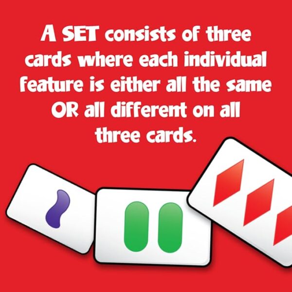 SET Enterprises SET - The Family Card Game of Visual Perception - Race to Find The Matches, For Ages 8+,81 Cards, Rules included - Image 4