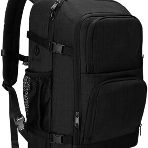 Dinictis 40L Travel Backpack Carry on Flight Approved, Backpack Suitcase for Travel, Personal Item Travel Bag fits 17 inch Laptop- Black