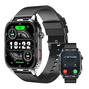 Smart Watch for Men Women with 2.1" HD Screen Military Watches, Call & Text for Android iOS, Heart Rate & Activity Tracker, IP68 Waterproof, 100 Sport Modes
