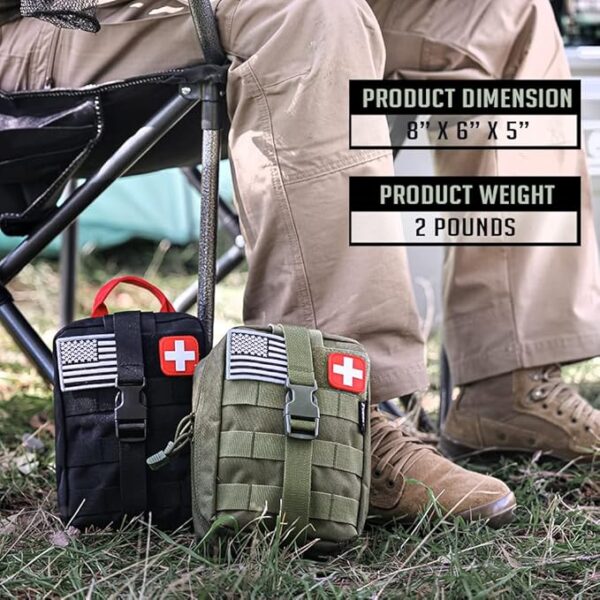 EVERLIT 250 Pieces Survival First Aid Kit IFAK EMT Molle Pouch Survival Kit Outdoor Gear Emergency Kits Trauma Bag for Camping Boat Hunting Hiking Home Car Earthquake and Adventures - Image 7