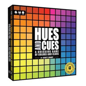 HUES and CUES - Vibrant Color Guessing Board Game for 3-10 Players Ages 8+, Connect Clues and Guess from 480 Color Squares