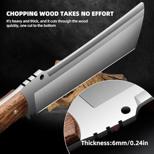 Machete with Sheath for Cutting Trees Heavy Duty, for Yard Work and for Bushcrafting Knife Sickle for Clearing Brush Garden Tools Construction Blade - Image 4