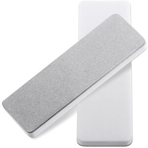 Patelai 2 Pcs Mini Pocket Knife Sharpener Stone Double Sided Portable Sharpening Stone Whetstone Diamond Ceramic Sharpen Tools 400/1000 Grit for Knives Scissors Kitchen Outdoor Survival Gear