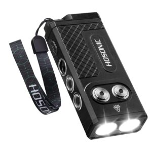 D16 Small Flashlights Powerful, 365nm UV Flashlight Rechargeable, Mini LED Super Bright Flash Light with Pocket Clip, Magnetic, 10 Modes EDC for Home Camping Emergencies