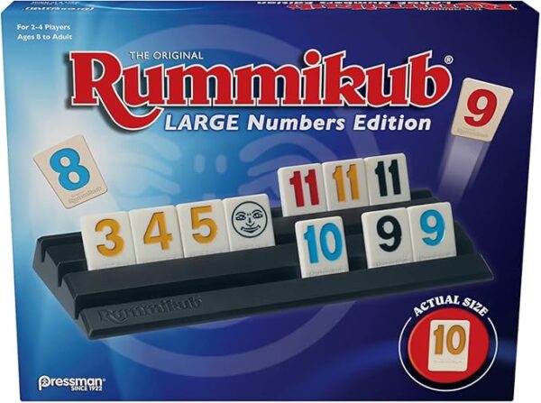 Pressman Rummikub Large Numbers Edition - The Original Rummy Tile Game Blue, 5" - Image 2