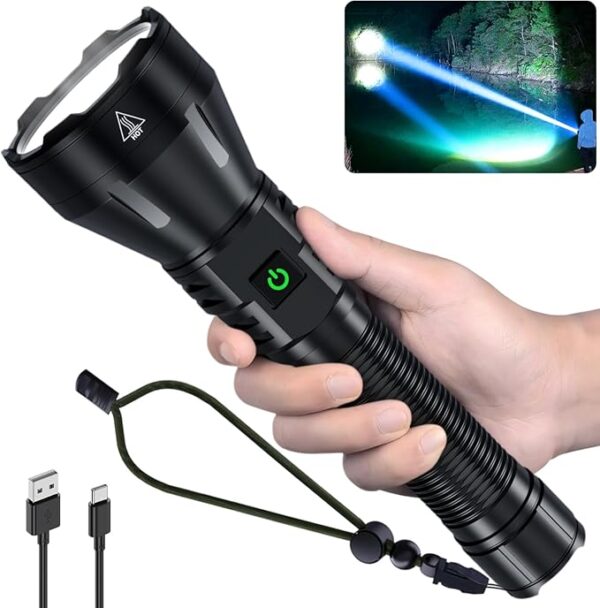 Rechargeable Flashlights High Lumens, 990000 Lumens Super Bright Flashlight, 5 Modes LED Powerful Flashlight Adjustable & Waterproof, Versatile Tactical Flashlight for Emergencies, Hiking, Camping - Image 2