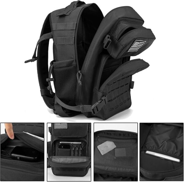 QT&QY 25L/35L/45L Military Tactical Backpack For Men Molle Daypack 3 Day Bug Out Bag Hiking Rucksack With Bottle Holder - Image 6