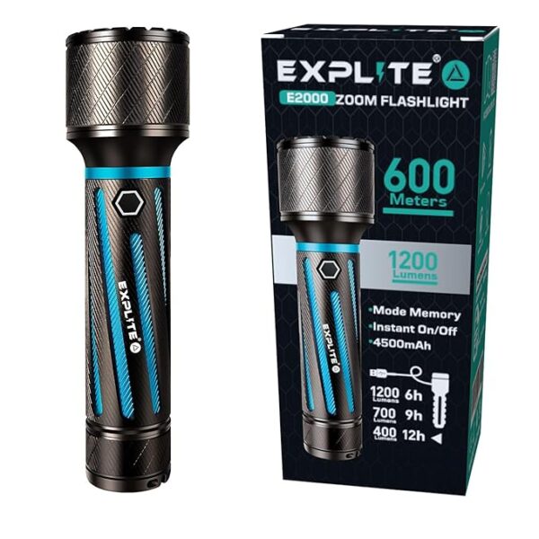 Rechargeable Flashlights High Lumens, USB-C LED Flashlight, Powerful Handheld Portable Flashlight, Super Power Bright Compact Flash Light Torch for Emergency, Camping, Survival, Travel,Hiking