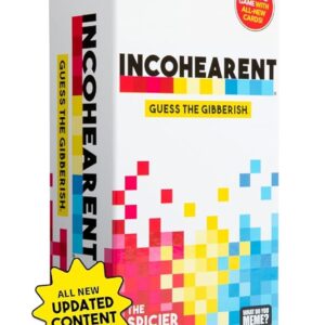Incohearent, The Guess the Gibberish Party Game by Relatable, A Funny Card Game for Adults, Great for Bachelorette Party Games or Game Night Games, Includes 400 Cards, Instructions, and 1 Sand Timer